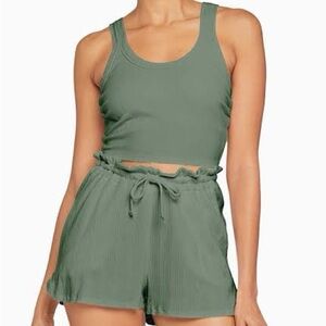 Vitamin A green ribbed set